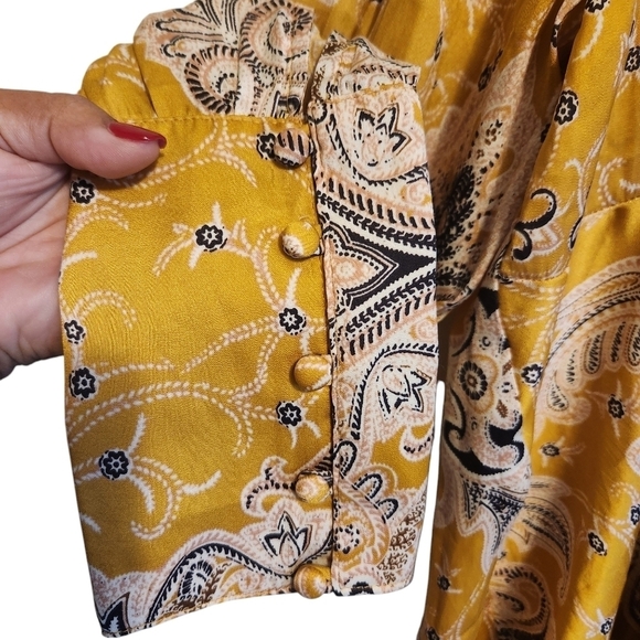 FREE PEOPLE FIELD OF BUTTERFLIES PAISLEY TOP BOHO TUNIC DRESS SIZE M - Picture 5 of 8